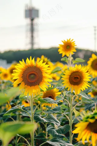 向日葵向阳鲜花摄影图