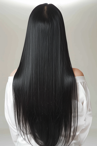 黑直发美发女性摄影图