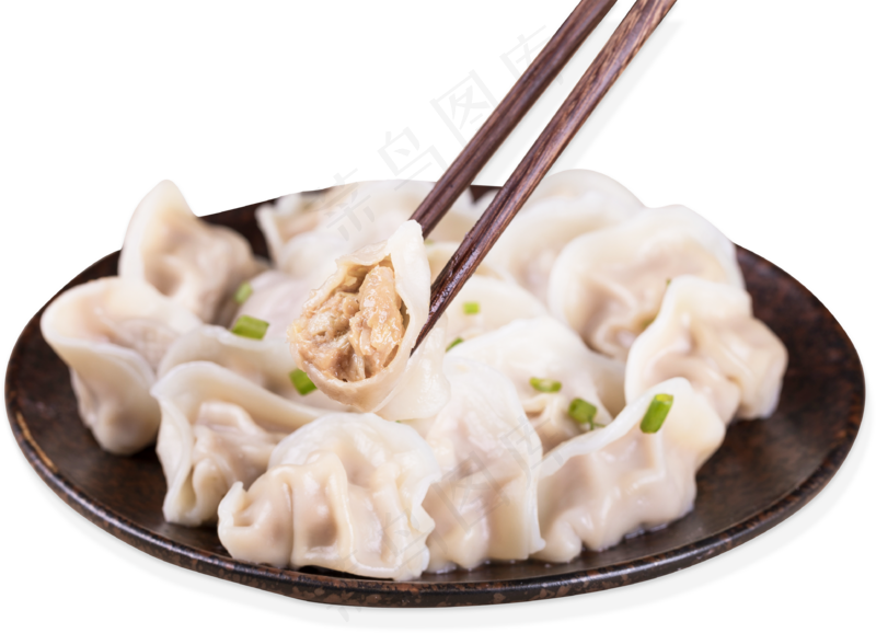 一盘肉馅饺子PNG素材