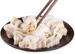 一盘肉馅饺子PNG素材