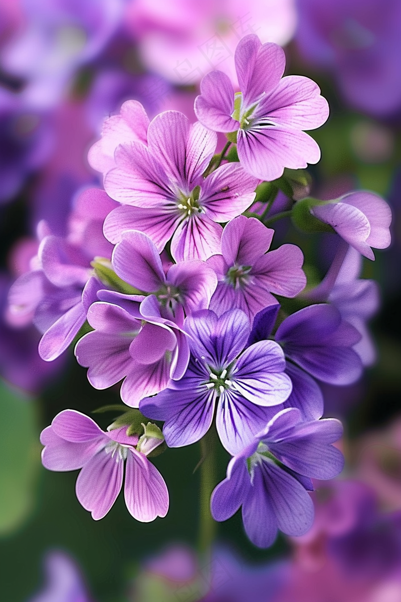 春天紫色小花盛开花朵摄影图(2688x4032)