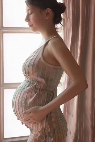 怀孕的女性孕期摄影图