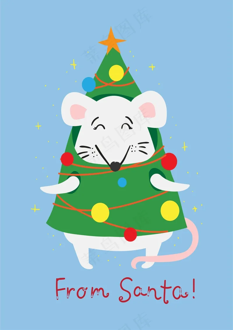 圣诞树小老鼠cdr矢量模版下载