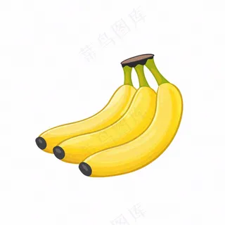 香蕉黄色水果卡通插画免抠