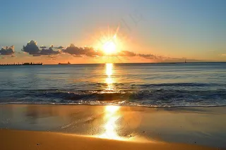 清晨日出朝霞云层山川摄影图