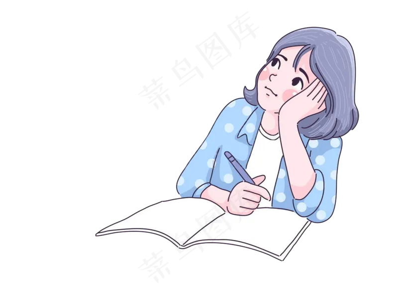 学生思考卡通画psd模版下载