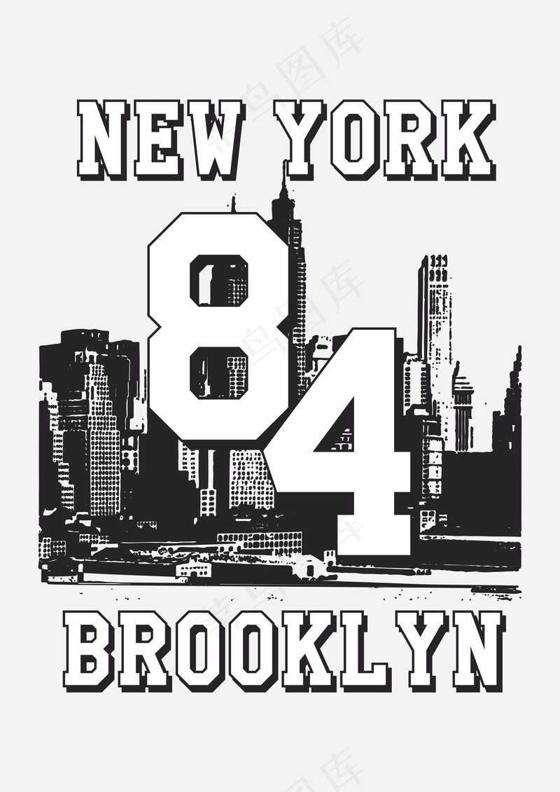 建筑数字组合 艺术英文海报