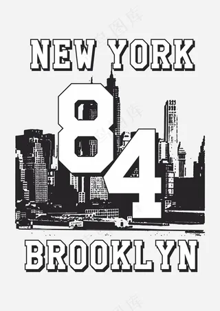 建筑数字组合 艺术英文海报