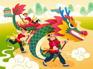 喜庆龙年插画海报 (39)