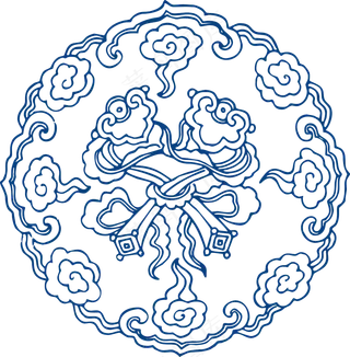 古代青花瓷图案花纹中国风图案祥云纹理传统图腾矢量AI设计素材