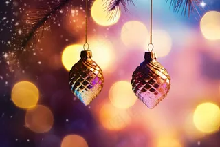 圣诞节装饰灯光摄影图