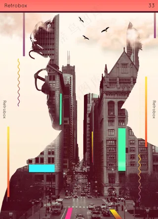 人物剪影(3)彩色高端艺术海报