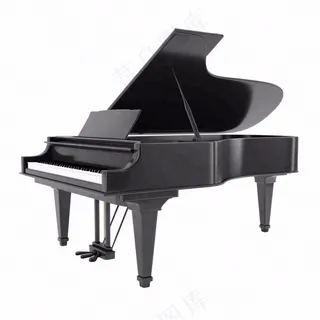 钢琴黑白乐器音乐免抠