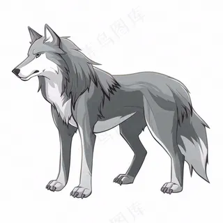 狼灰狼动物卡通插画免抠