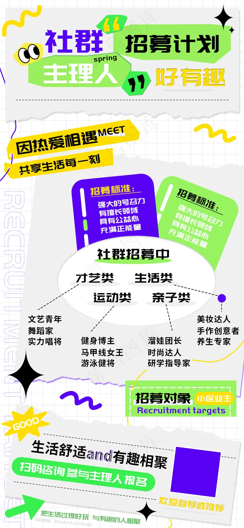 社群主理人招募计划海报psd模版下载