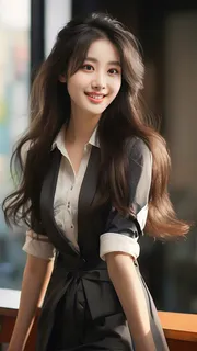 知性女孩，有气质，长发，身材好，微笑，职场，职业装2