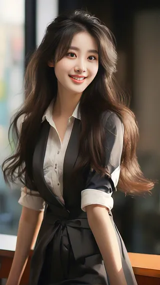 知性女孩，有气质，长发，身材好，微笑，职场，职业装2