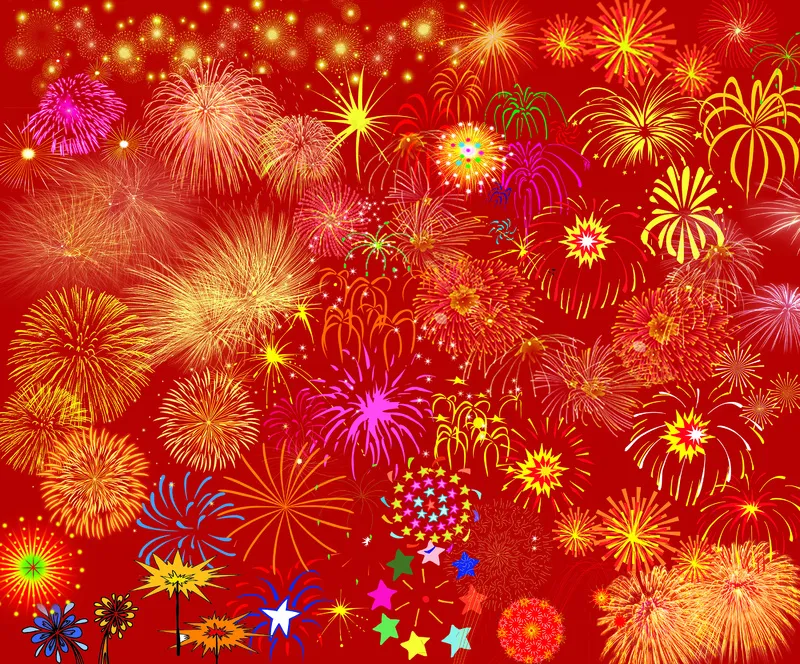 烟花全家福psd模版下载