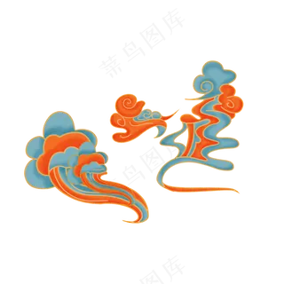 国潮敦煌云纹祥云插画免扣素材 (45)