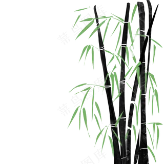 中国风水墨竹子图片古风竹叶竹林水彩手绘插画PNG免扣设计