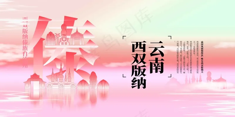 云南城市宣传推广展板psd模版下载