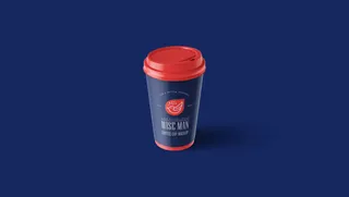 单色背景简约塑料咖啡杯样机9