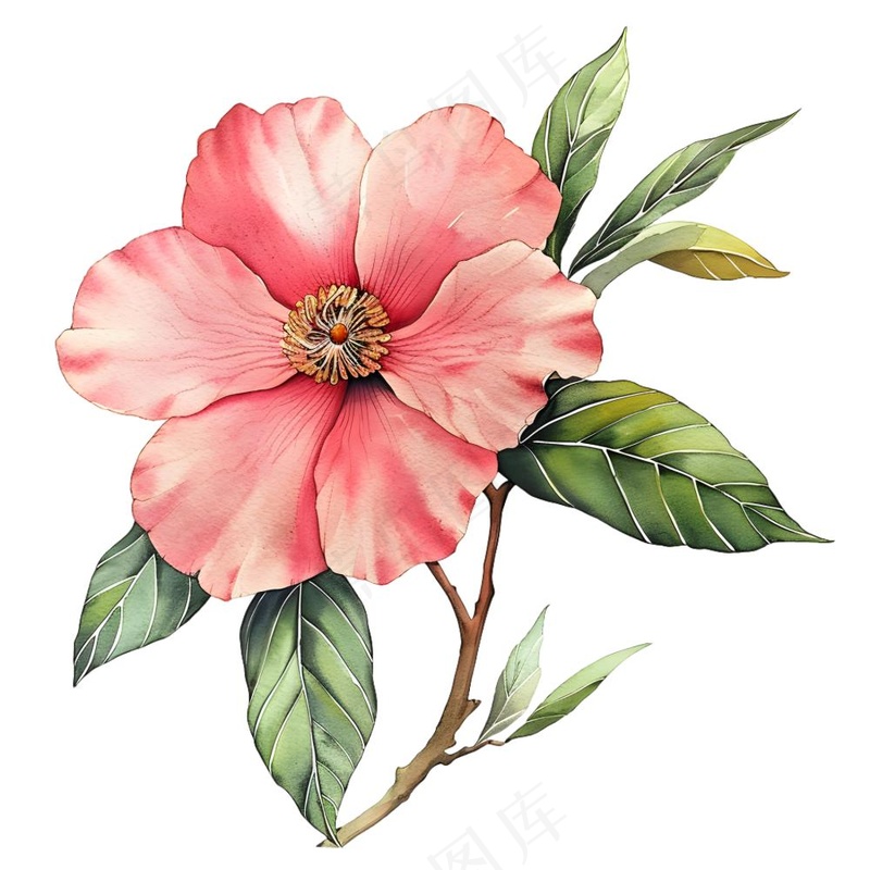 春天映山红花朵植物插画免抠(1900x1900)