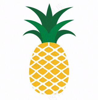 菠萝水果卡通插画免抠