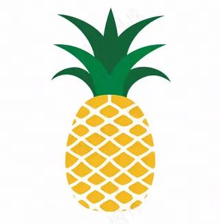 菠萝水果卡通插画免抠