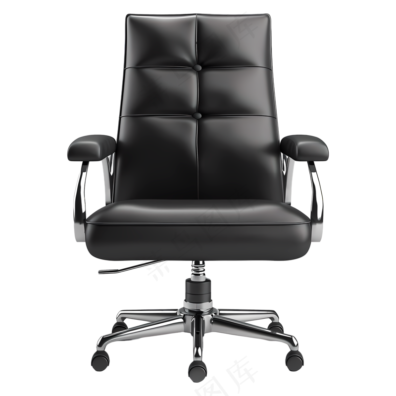 免抠真实真皮黑色电竞椅