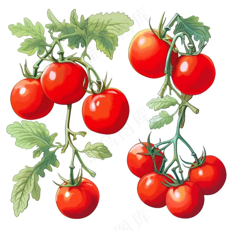 番茄西红柿元素手绘插画插图免抠(1024x1024)