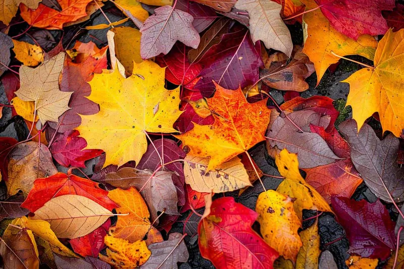 秋天金红落叶铺满地面立秋秋分摄影图(1344x896)