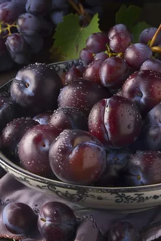 西梅葡萄水果摄影图