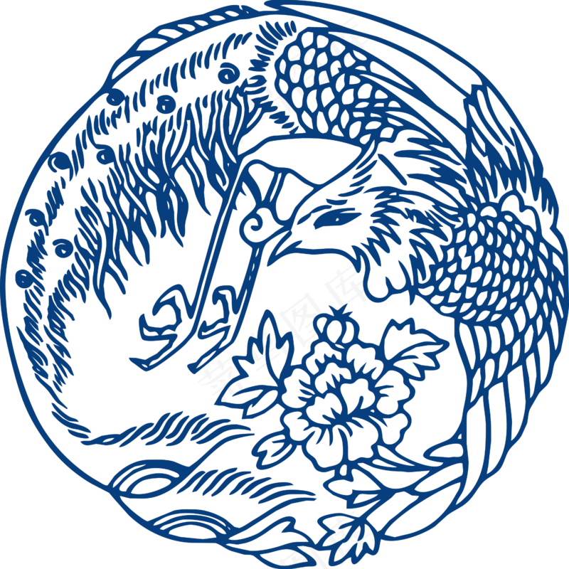 古代青花瓷图案花纹中国风图案祥云纹理传统图腾矢量AI设计素材