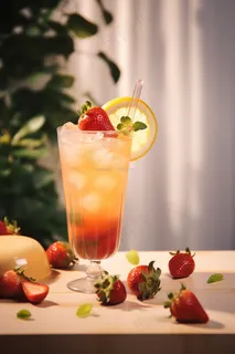 夏日草莓果茶奶茶水果茶摄影图