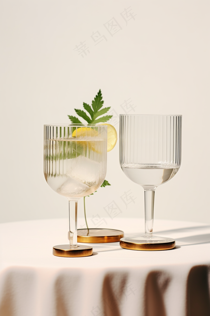 白葡萄酒青柠夏日冰镇饮品摄影图(2688x4032)