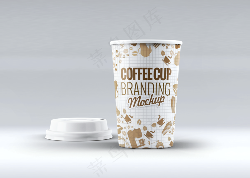 单色背景简约塑料咖啡杯样机25