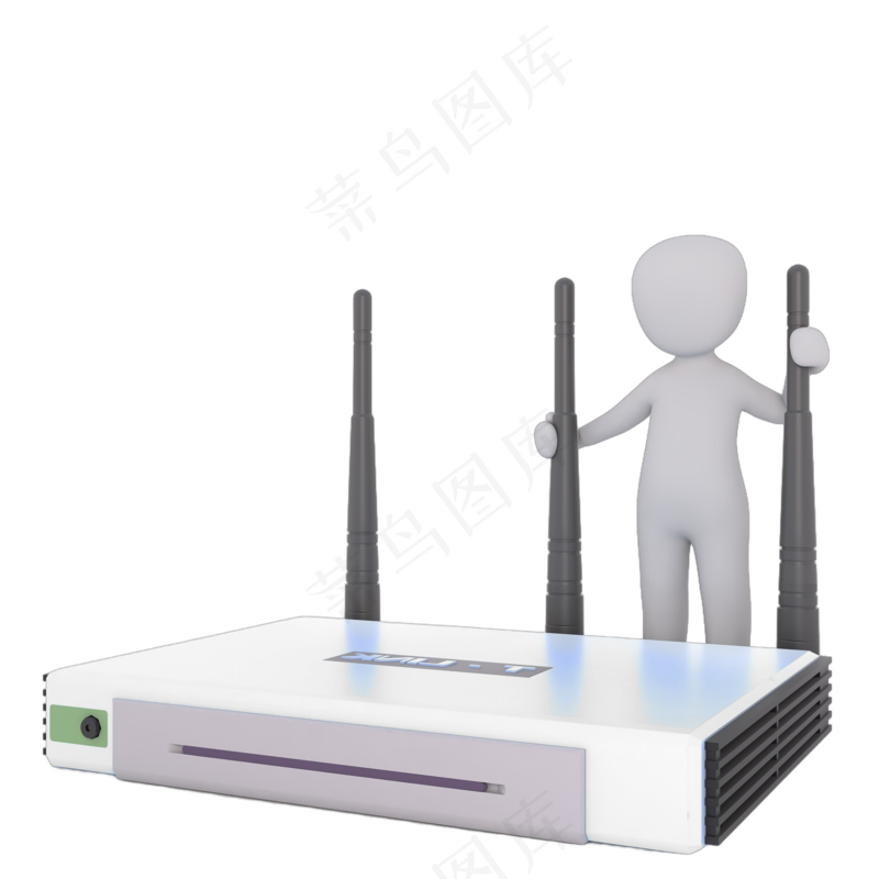 3D路由器白色小人ppt用