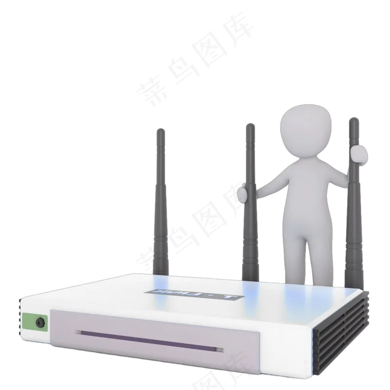 3D路由器白色小人ppt用