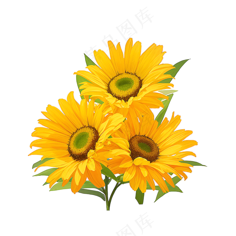 黄色向日葵花朵免抠素材51