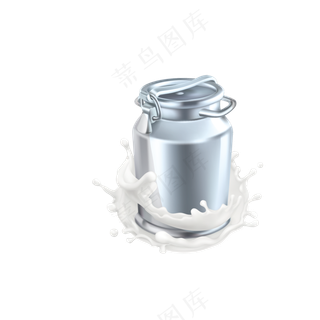 免扣白色的牛奶桶