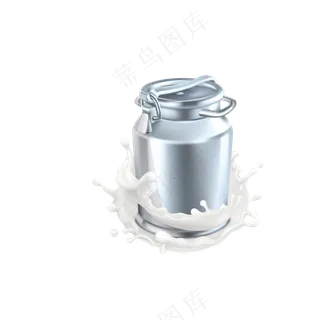 免扣白色的牛奶桶