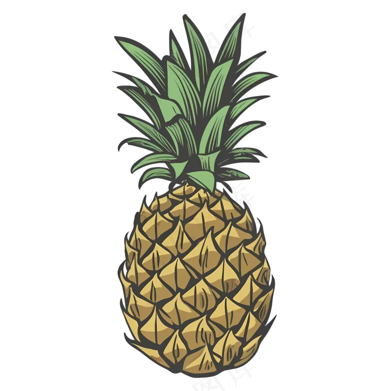 免抠手绘卡通大菠萝