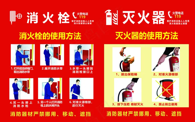消火栓和灭火器cdr矢量模版下载