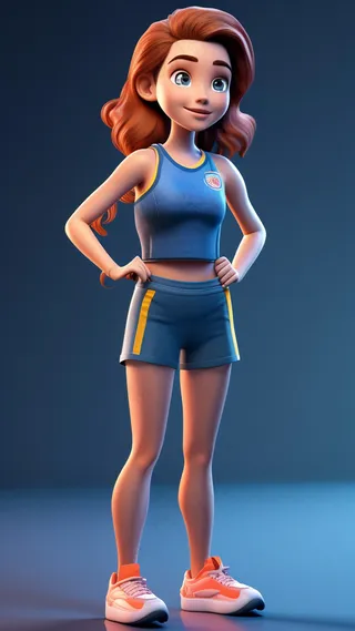 3D卡通人物篮球运动员女性4