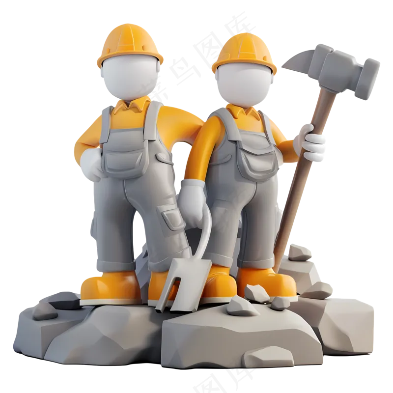 免抠3d建筑工人