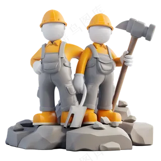 免抠3d建筑工人