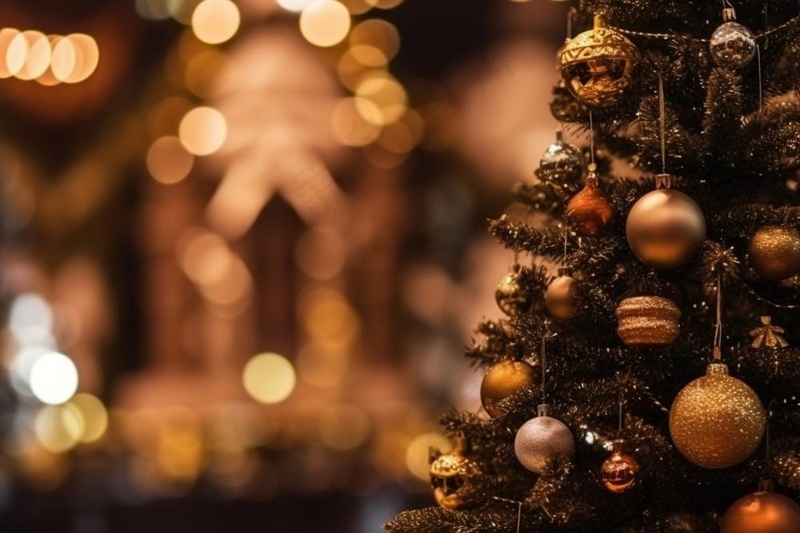 圣诞树浪漫灯光背景