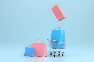 渲染卡通购物背景图片