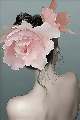 艺术美女花头背景